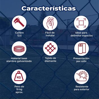 Malla Ciclónica Forrada DeAcero 1 x 20 ML Cal 12.5