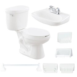 Paquete Sanitario Redondo Maya con Accesorios Blanco