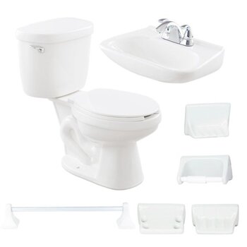 Paquete Sanitario Redondo Maya con Accesorios Blanco