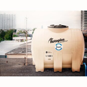 Tinaco Rotoplas 1100L Horizontal Filtro y Herrajes 1.43 x 1.05 m