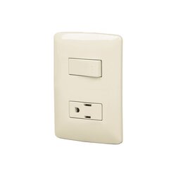 Placa Armada Volteck 1 Contacto Polarizado 1 Apagador