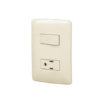 Placa Armada Volteck 1 Contacto Polarizado 1 Apagador