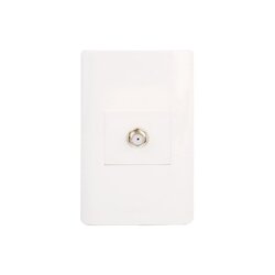 Placa 1 Toma Coaxial marca Lucek Blanco