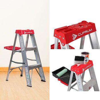 Escalera Cuprum de Tijera Aluminio 3 Pies 90 kg