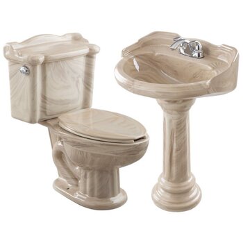 Paquete Sanitario Alargado Romano Mármol con Asiento