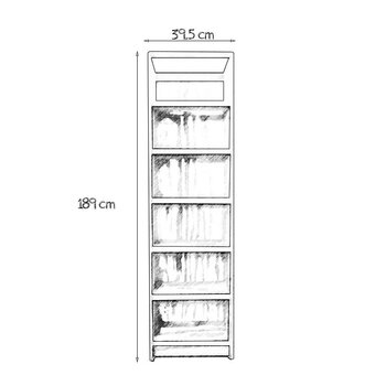 Entrepañera de Pino 6 Niveles 47.62 x 181.60 x 41.27 cm