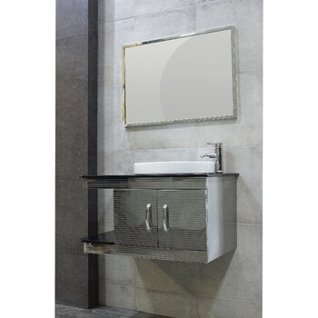 Gabinete de Baño Modena 80 cm Acero Inoxidable