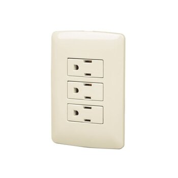 Placa Armada Volteck Línea Italiana 3 Contactos Polarizados