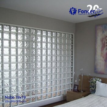 Vidrio Block Cloudy Fontibre 19 x 19 x 8 cm