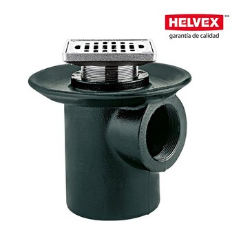 Coladera Helvex una Boca Rejilla Cuadrada 24-CH