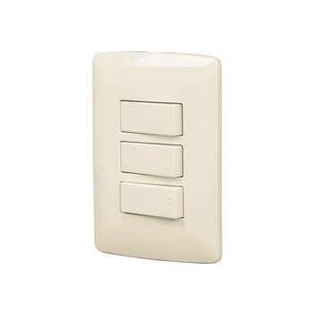 Placa Armada Volteck Línea Italiana 3 Apagadores Sencillos