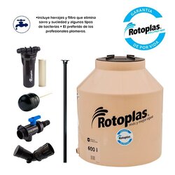 Tinaco Rotoplas Beige 600L Equipado Filtro y Herraje 0.97x1.12 m