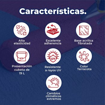 Impermeabilizante Acrílico Fibratado Diablo Rojo 19 Lt Terracota