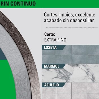 Disco Diamante Rin Continuo 4 pulg Truper