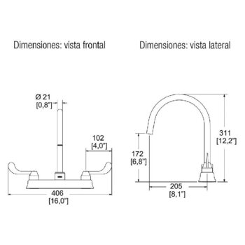 Mezcladora Fregadero Helvex Flamigo Cromo HM-38