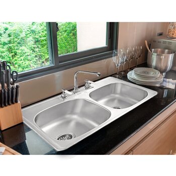 Fregadero EB Técnica 84 cm x 56 cm 2 Tinas C110